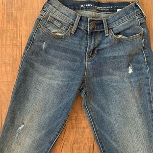 Blue denim jeans